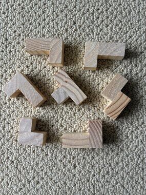 Like New Mensa Like Puzzle Natural Wood - Set of 7